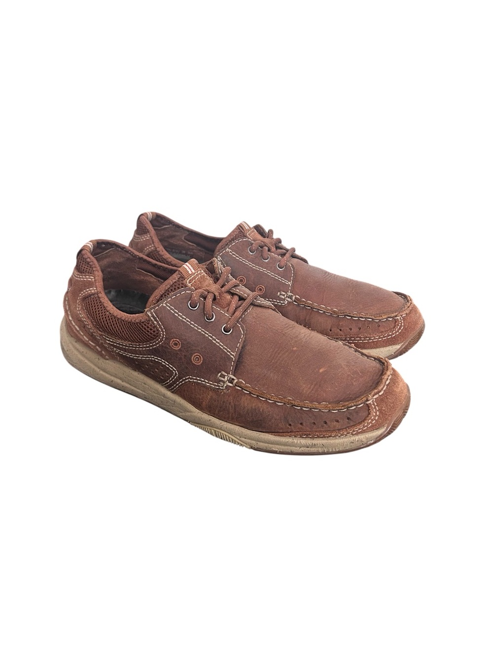 Clarks Mens 73062 Brown Leather Casual Comfort Oxford Shoes Size 9M